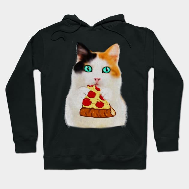 Cat Eating Pizza, Funny Pizza Lover Hoodie by dukito